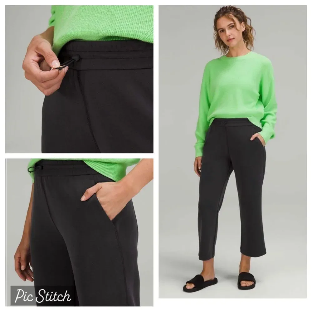 Lululemon Softstreme High-Rise Straight Leg Crop Black size 4